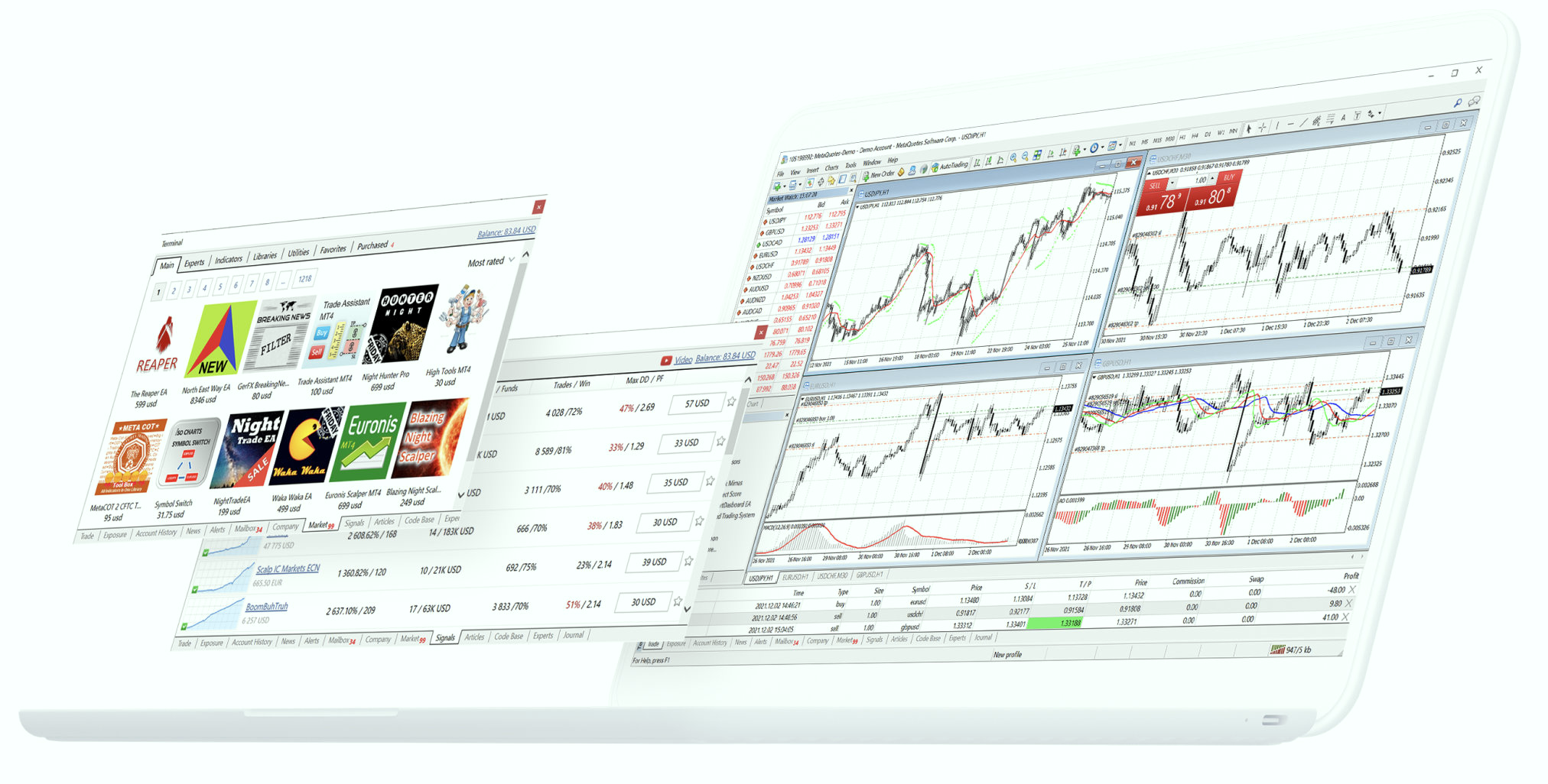 MetaTrader 4 桌面端交易终端展示